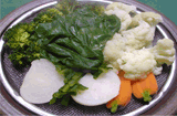 野菜畑日記　2008年11月3日（月）　その2　取れたての野菜が並ぶ晩ご飯