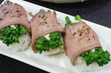 菜花のローストビーフ寿司